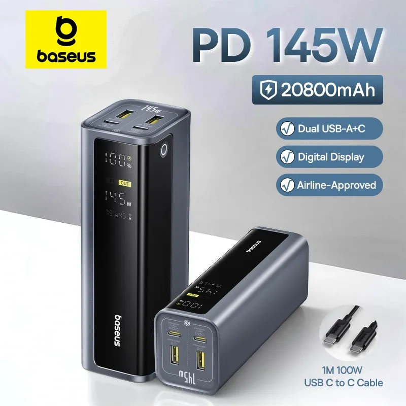 Baseus EnerGeek 145W Powerbank mit 20.800 mAh und Display