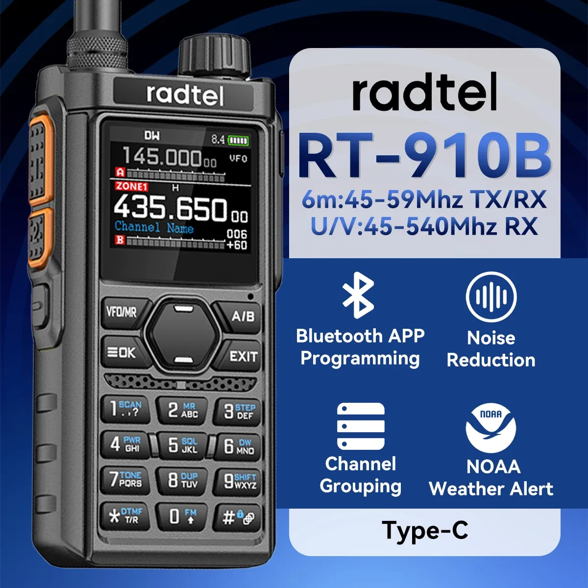 Radtel RT-910B Mehrband-Handfunkgerät mit Bluetooth und 960 Kanälen