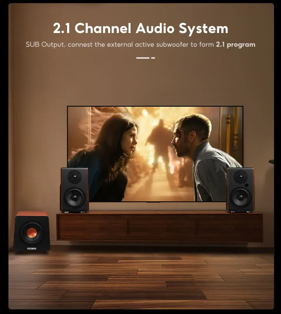 AIYIMA S700 aktive Regallautsprecher mit Bluetooth und Bassmodus