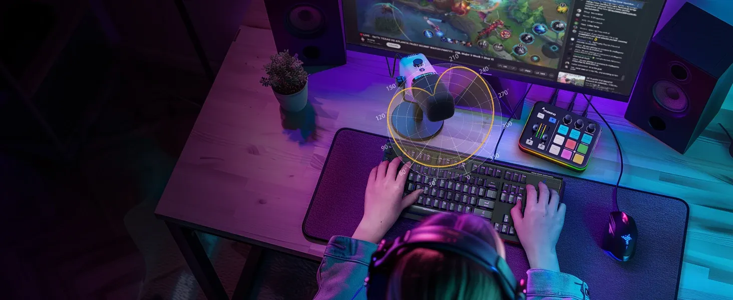 MAONO PD100X USB/XLR Gaming-Mikrofon mit RGB