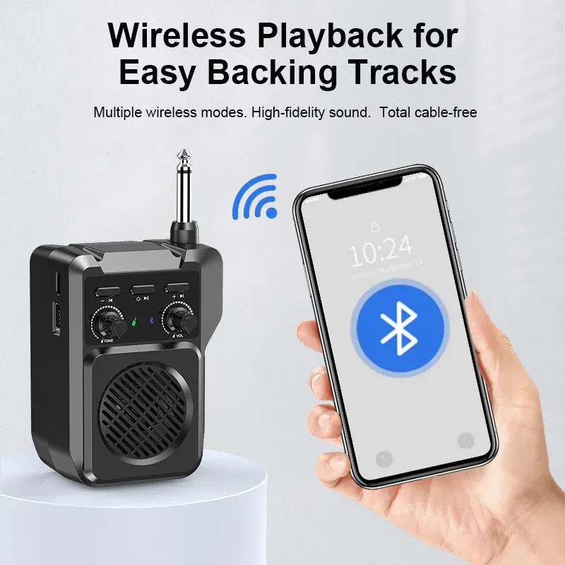 Haomuren Mini-Gitarrenverstärker mit Bluetooth und Effekten