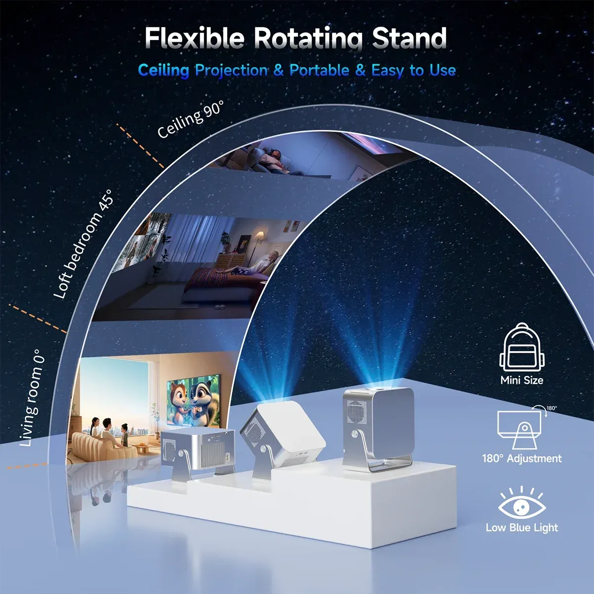 Magcubic HY350GTV 1080p Heimkino-Projektor mit Google TV
