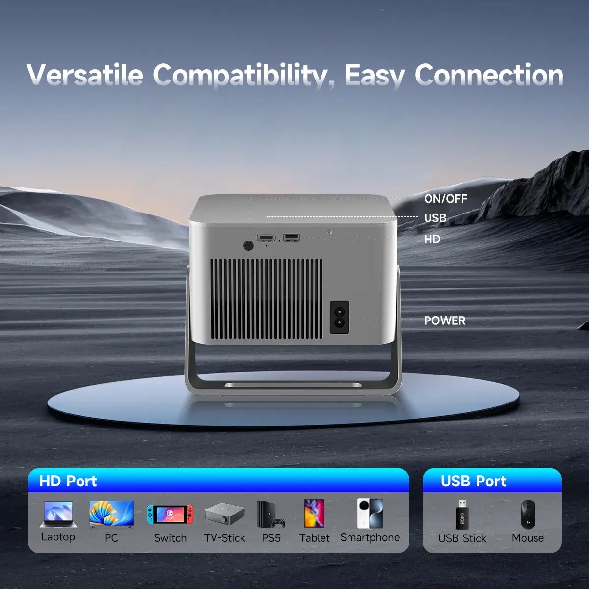 Magcubic HY350GTV 1080p Heimkino-Projektor mit Google TV