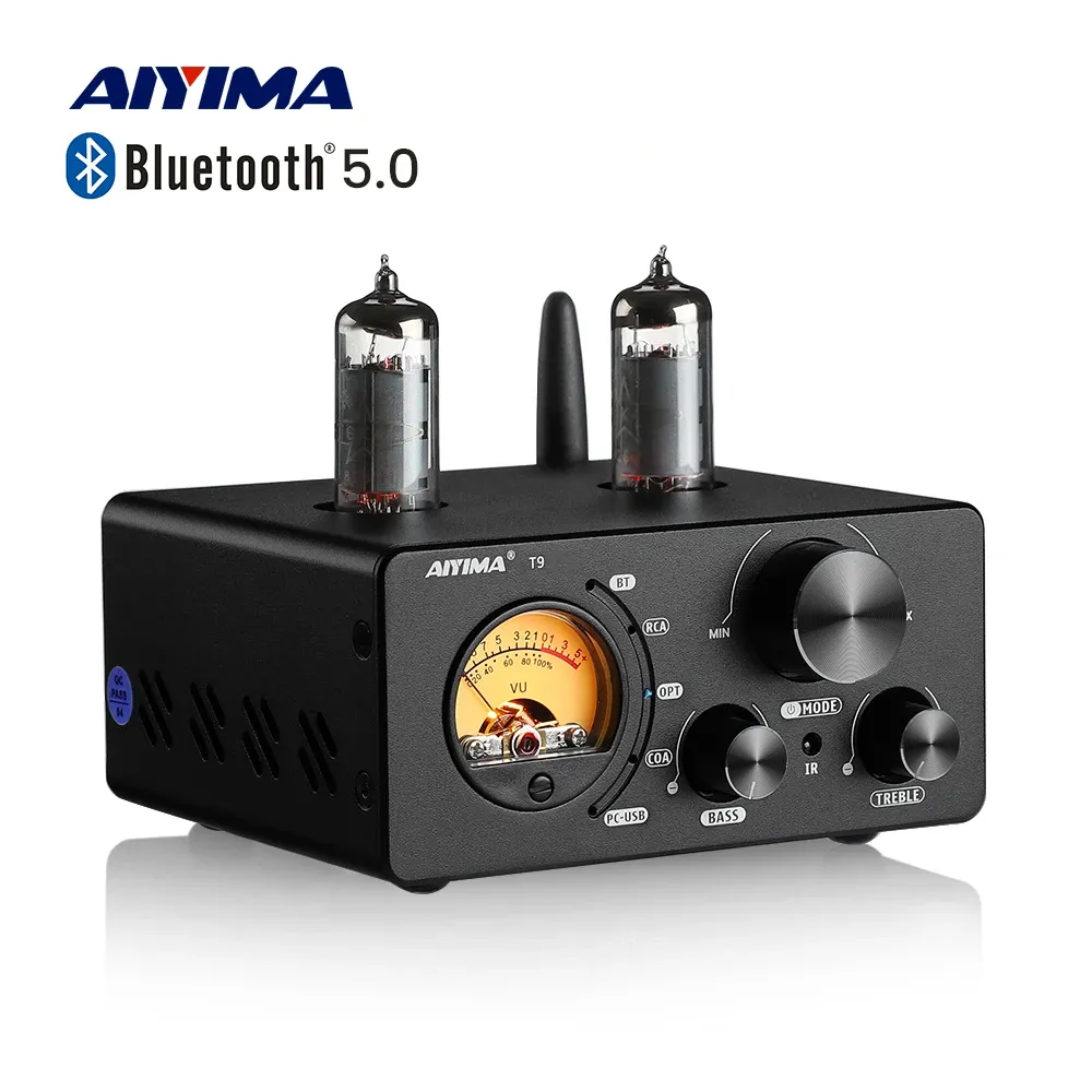 AIYIMA T9 Röhren-Bluetooth-Verstärker mit VU-Meter