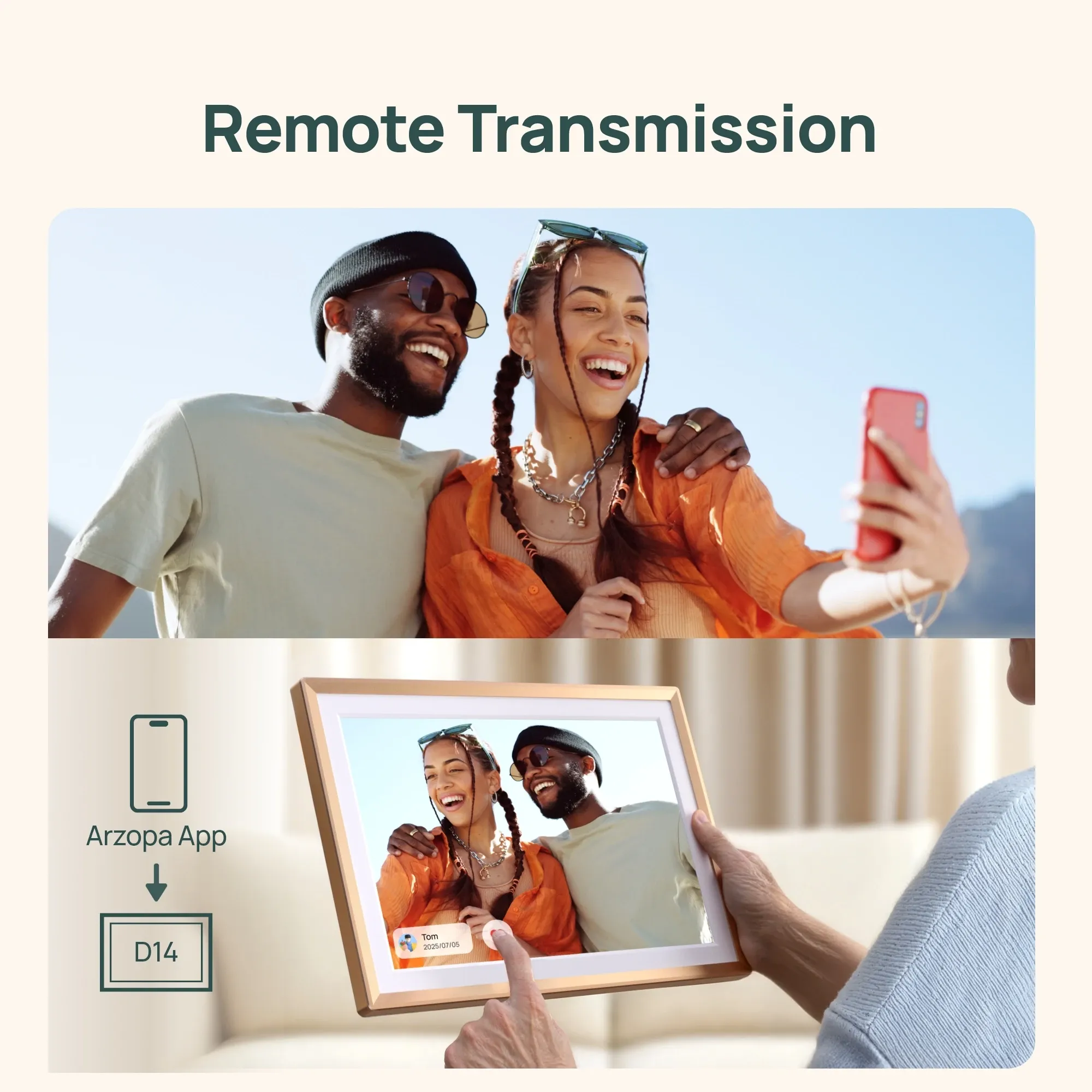 ARZOPA 14-Zoll Digitaler Bilderrahmen mit WLAN und Touch