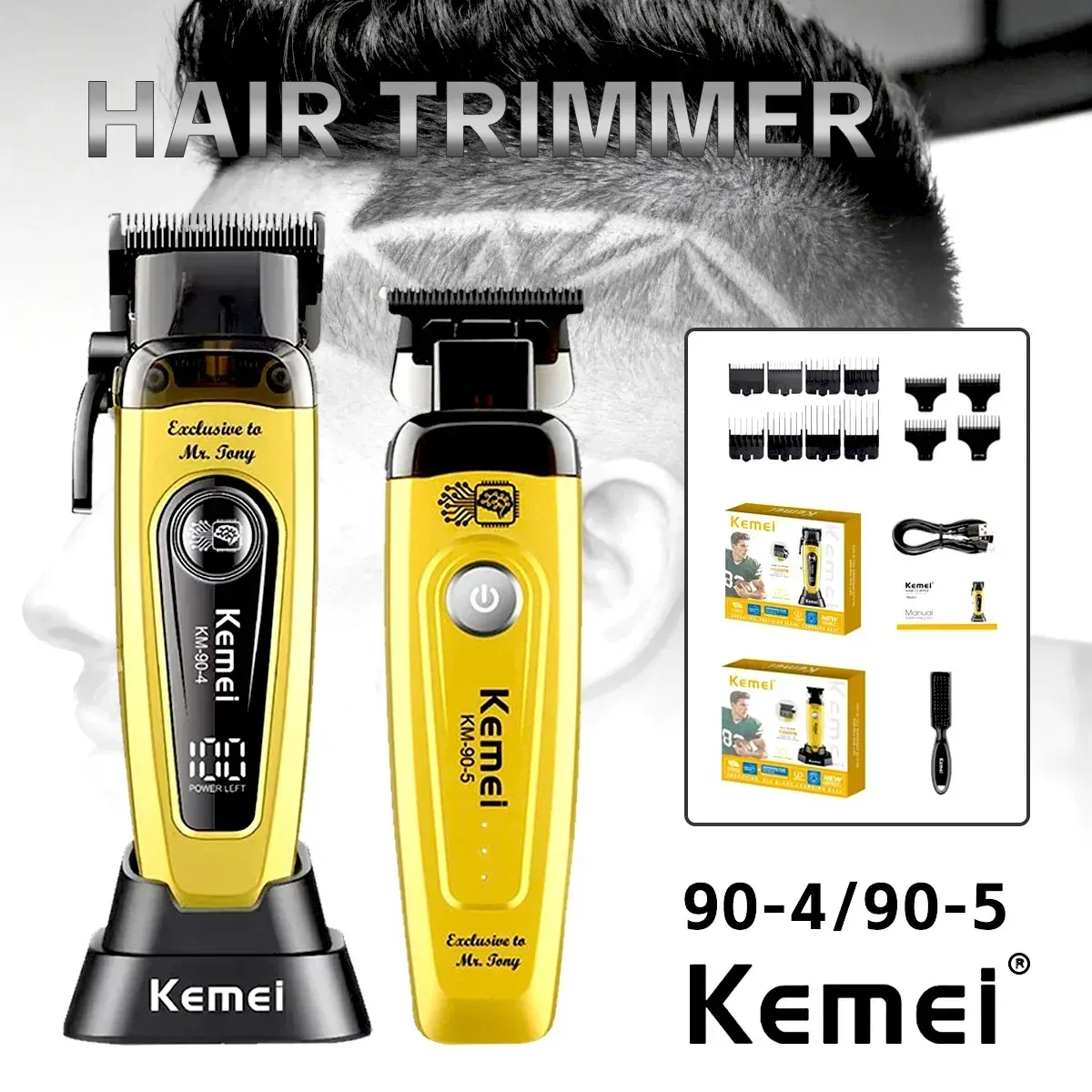 Kemei KM-90 kabellose Haarschneidemaschine für Konturen und Kurzhaarschnitte