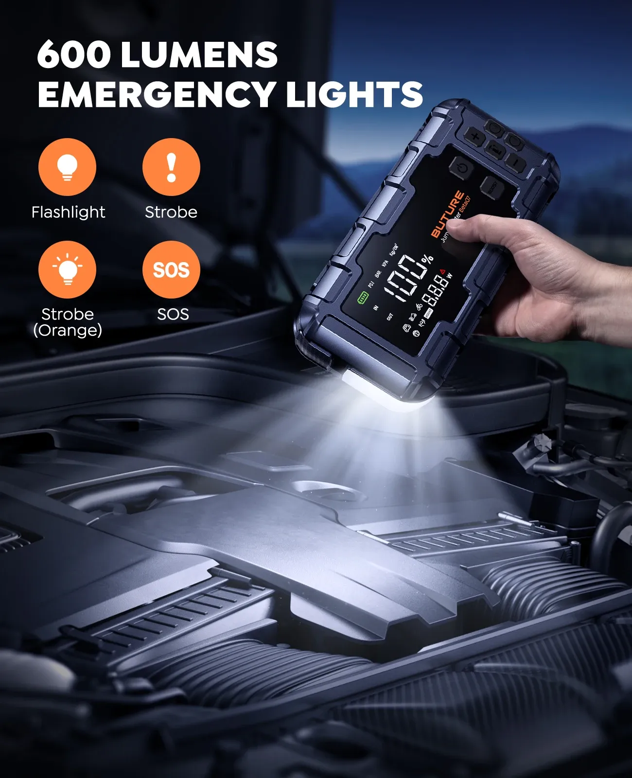 Multifunktions-Starthilfe mit Kompressor und 45W-Laden