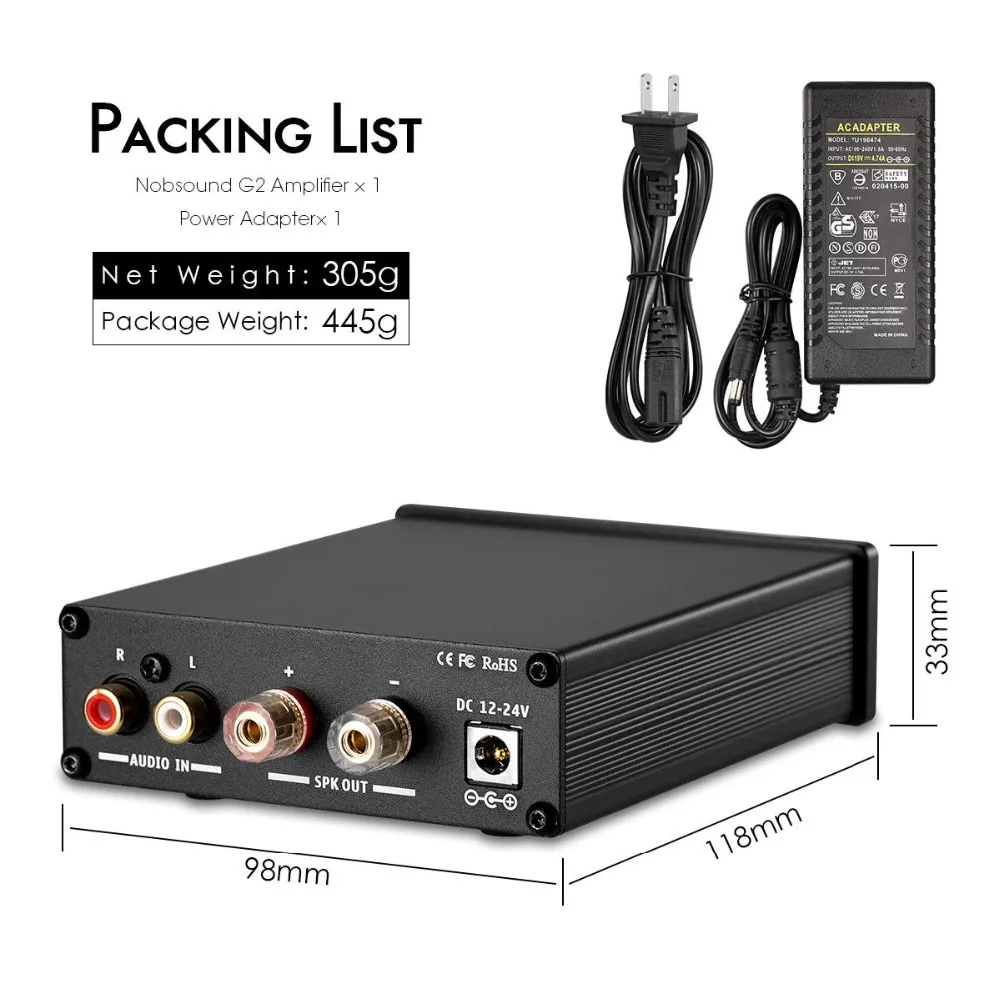 Nobsound G2 Mono-Verstärker für Subwoofer und Full-Range