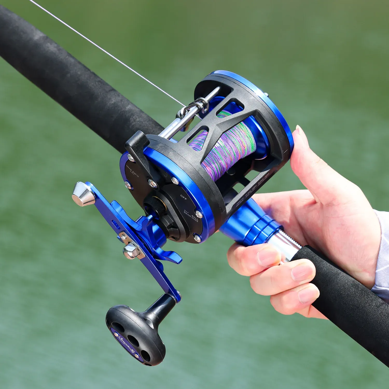 Sougayilang Trolling-Köderrolle 3.8:1 mit Metallführung