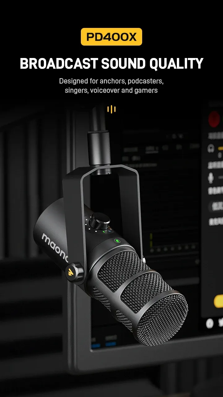 maono PD400X Dynamisches USB/XLR-Mikrofon für Podcast und Streaming