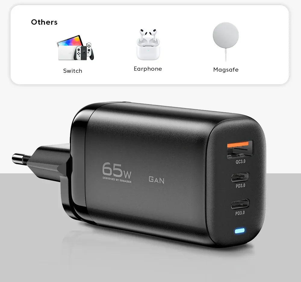 ESSAGER 65W GaN USB-C Schnellladegerät für Laptop und Smartphone