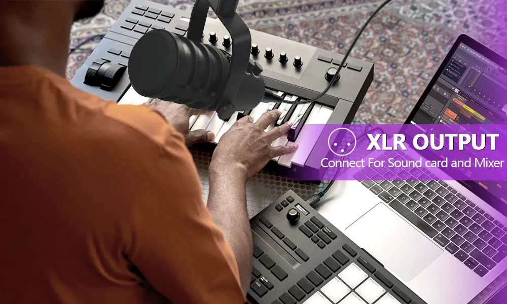 Haomuren Dynamisches USB/XLR-Tischmikrofon für Streaming und Podcast