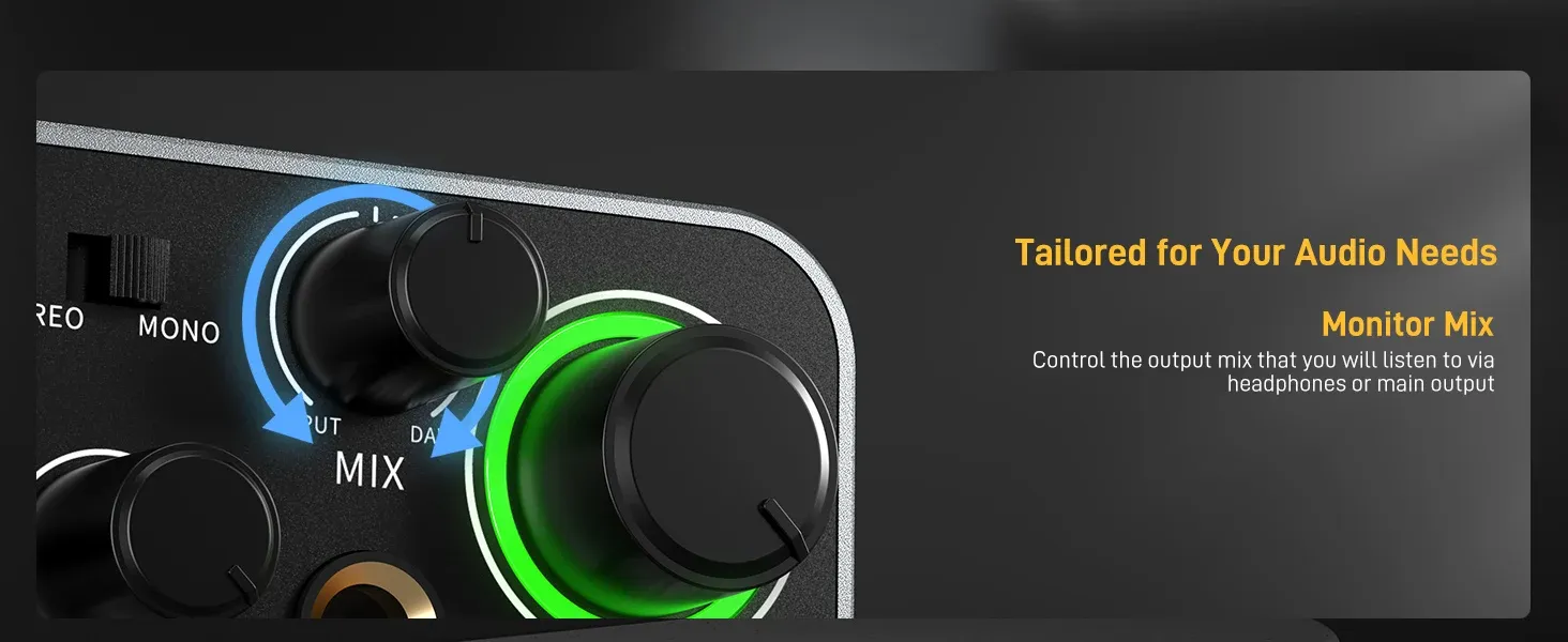 MAONO PS22 USB-Audiointerface mit Dual-Eingang und 24-bit