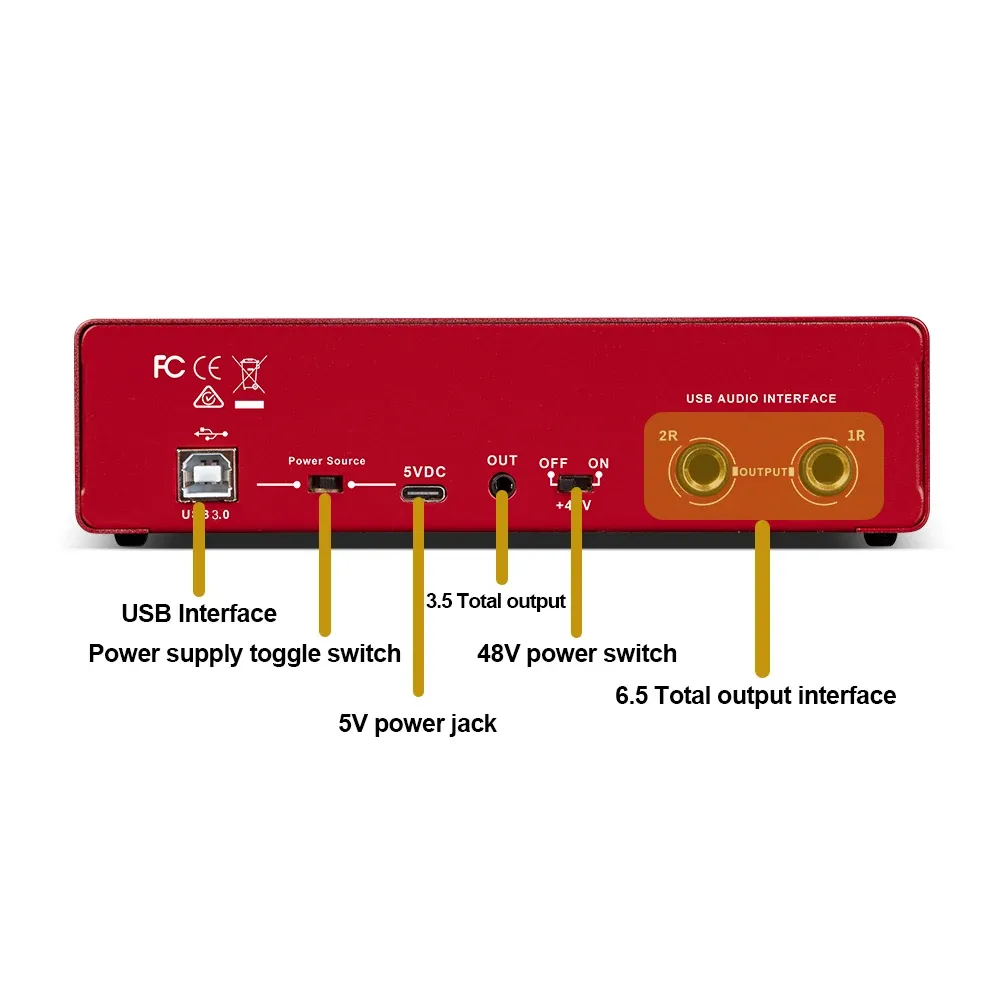 DEPUSHENG MD22 USB-Audio-Interface für Recording und Monitoring