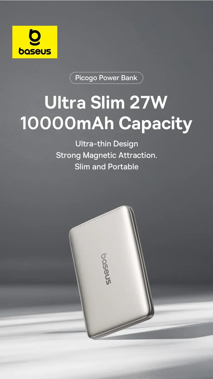Baseus Magnetische Powerbank mit 10.000 mAh und 27 W